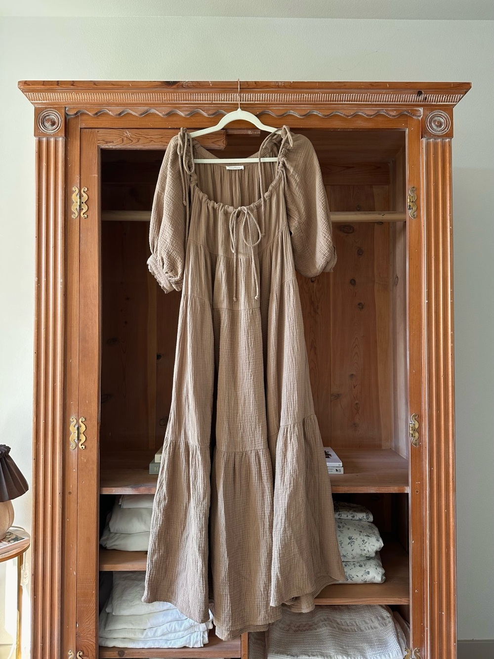 Neuflora Tiered Maxi Dress in Taupe